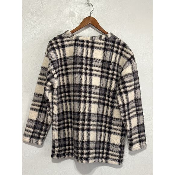 Cuddl Duds Teddy Bear Plaid Sherpa Fleece Sweatshirt M Cozy Cabincore Camping - Picture 5 of 10